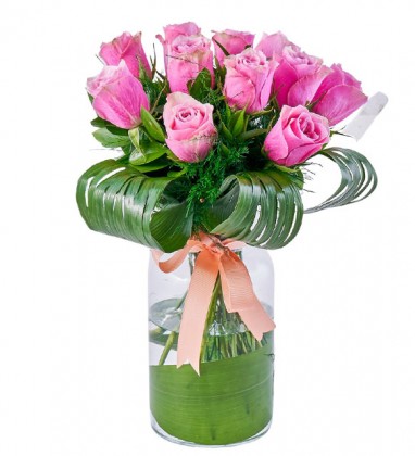 Pink Rose Vase