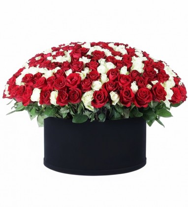 Dev Kutuda 400 Adet Kırmızı Ve Beyaz Güller